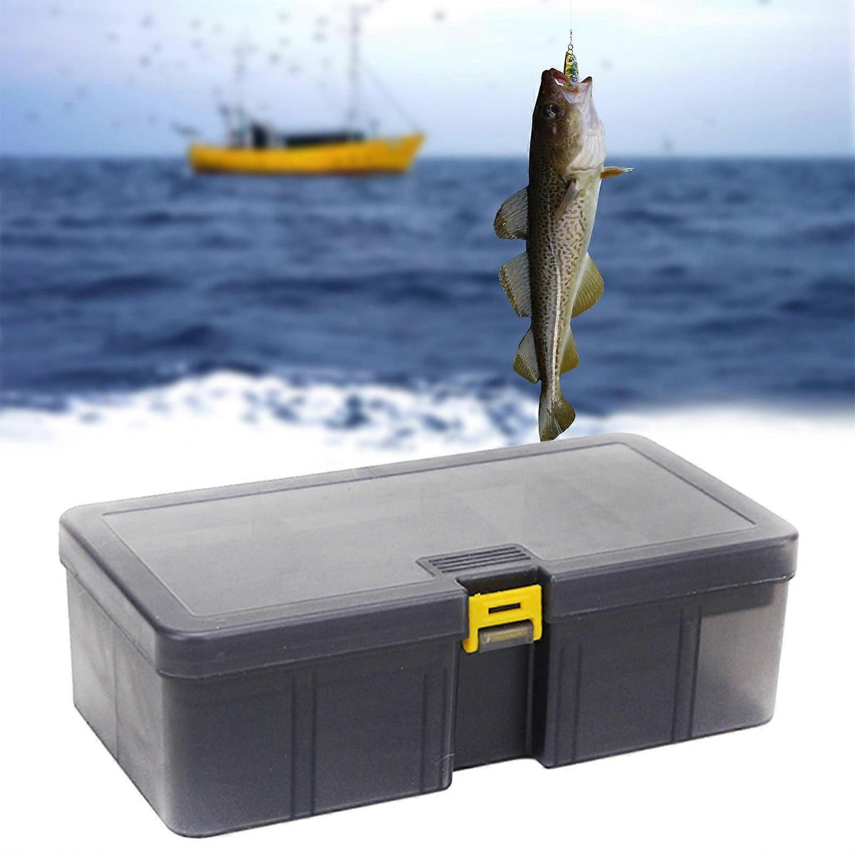 Grids Fishing Tackle Box, Waterproof Seal Fishing Tackle Storage Box Baits Storage Case with Compartments Structure