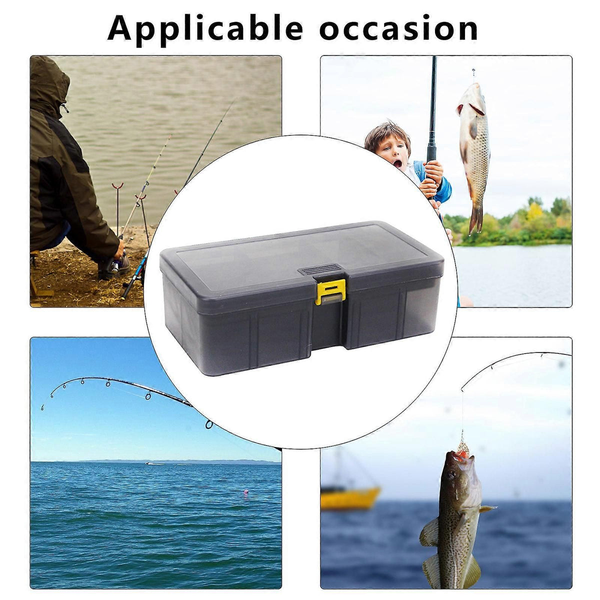 Grids Fishing Tackle Box, Waterproof Seal Fishing Tackle Storage Box Baits Storage Case with Compartments Structure