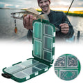 Fishing Tackle Box, 10 Compartment Small Transparent Storage Case for Hooks, Weights & Fishing Accessories - Green