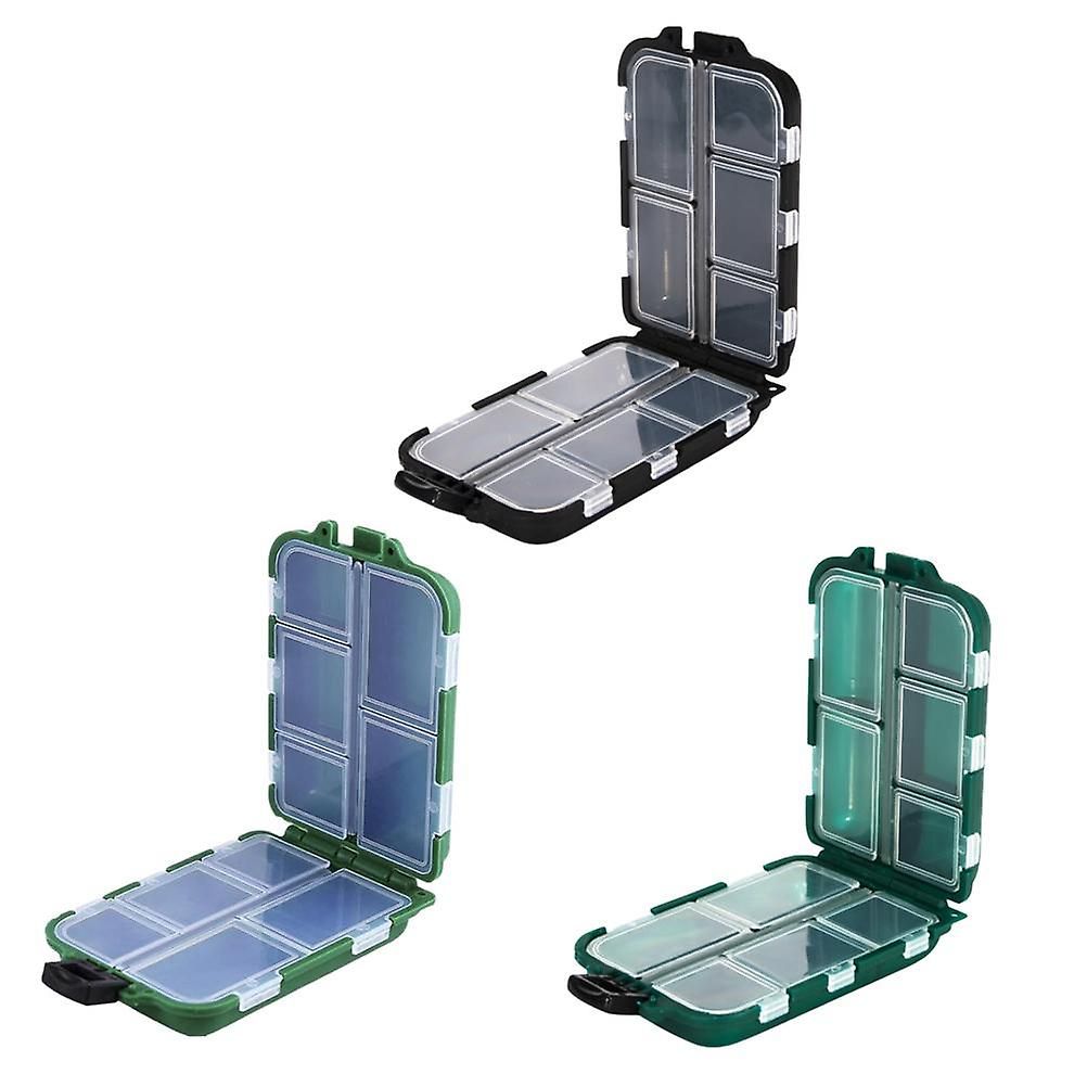 Fishing Tackle Box, 10 Compartment Small Transparent Storage Case for Hooks, Weights & Fishing Accessories - Blue