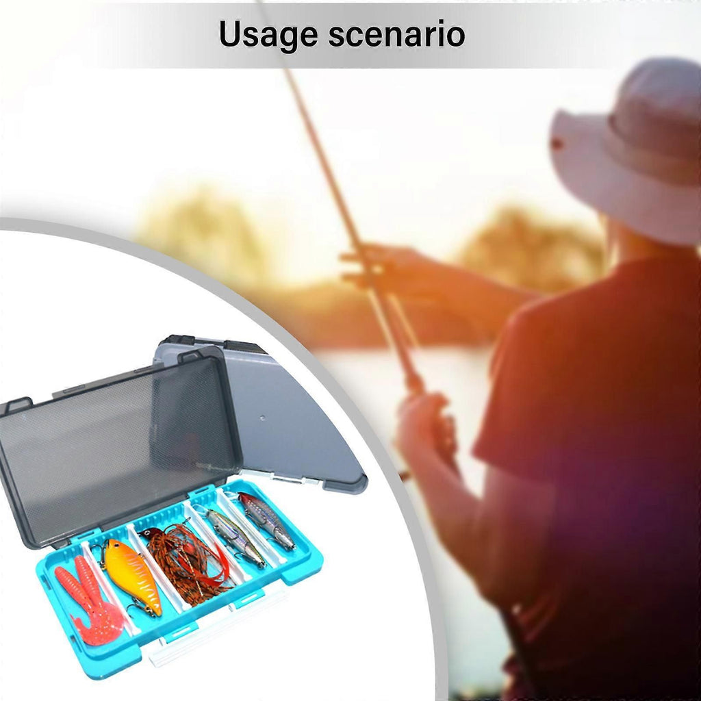 Fish Baits Storage Case with Detachable Compartments Grids Fishing Tackle Storage Box Seal Waterproof Fishing Tackle Box - Black