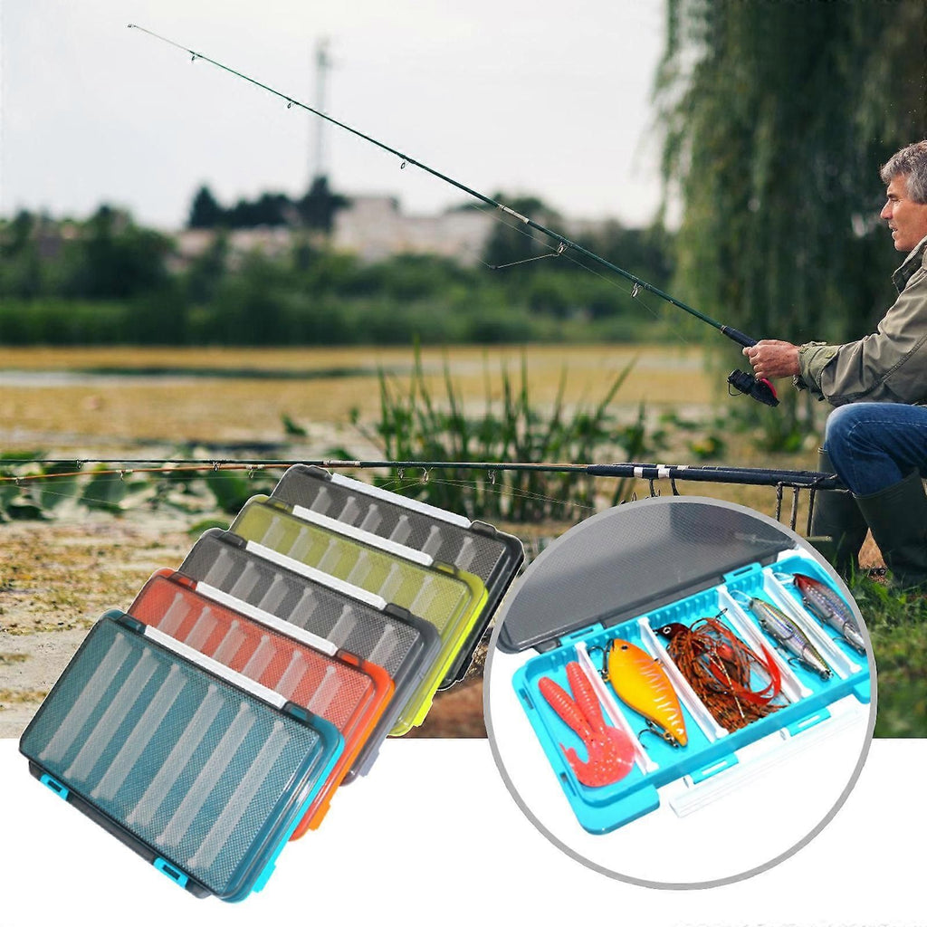 Fish Baits Storage Case with Detachable Compartments Grids Fishing Tackle Storage Box Seal Waterproof Fishing Tackle Box - Black