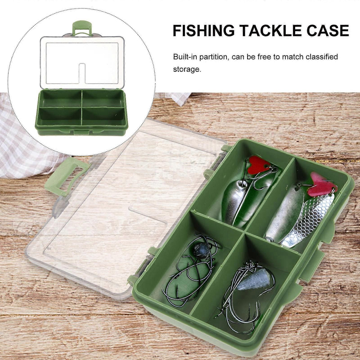 Fishing Tackle Box 2 Pack, Small Fishing Accessories Storage Case with Fixed Compartments, Compact Fishing Hook Bait Lure Organizer, PP Tackle Container - 2 Compartments