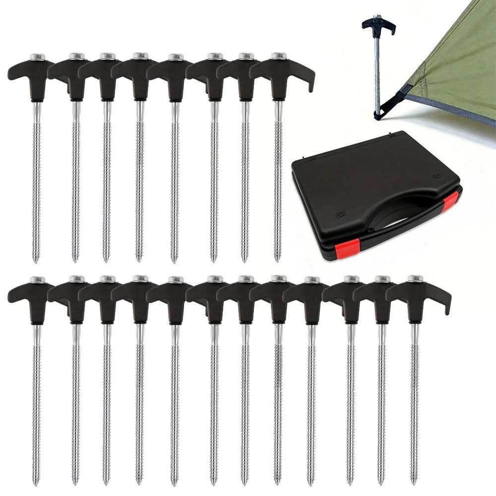 20PCS Galvanized Steel Camping Tent Pegs Ground Stakes for Hiking Outdoors