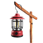 Retro Tent Camping Light Portable Rechargeable Night Lamp Red