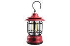 Retro Tent Camping Light Portable Rechargeable Night Lamp Red