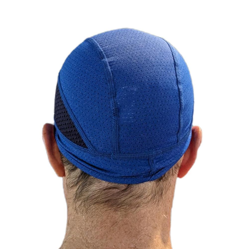 Skull Cap Helmet Liner - Cycling & Motorcycle Cap for Under Helmet Use Blue