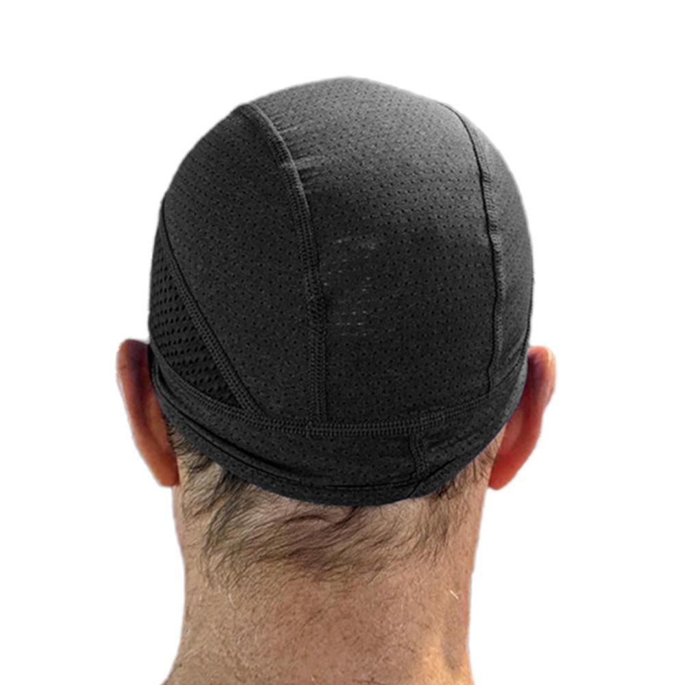 Skull Cap Helmet Liner - Cycling & Motorcycle Cap for Under Helmet Use Black