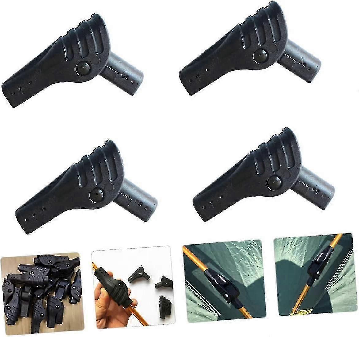 4Pcs Tent Pole Connectors Nylon Tent Support Rod Joints Camping Accessories - 9.5 mm Inner Diameter