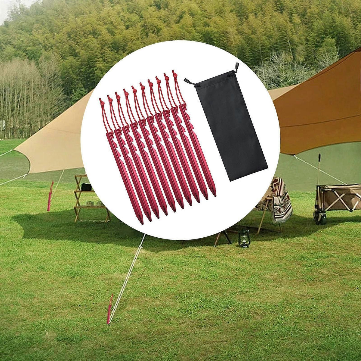 10Pcs Tent Stakes Camping Tent Nails Anchors Stable Tent Spikes Tent Pegs Ground