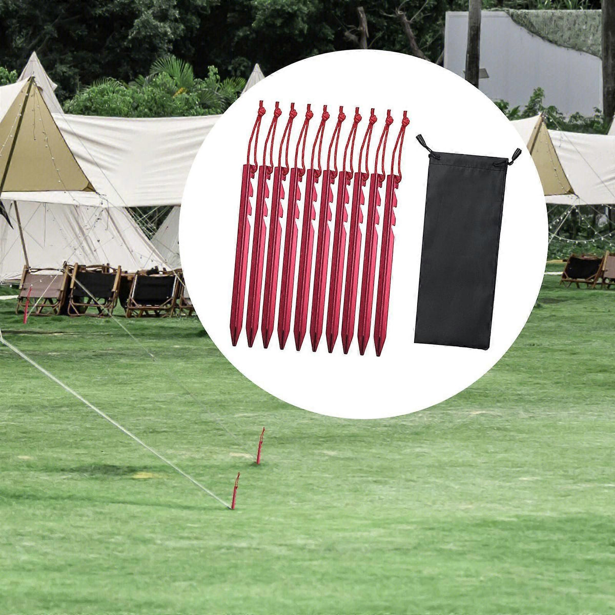 10Pcs Tent Stakes Camping Tent Nails Anchors Stable Tent Spikes Tent Pegs Ground