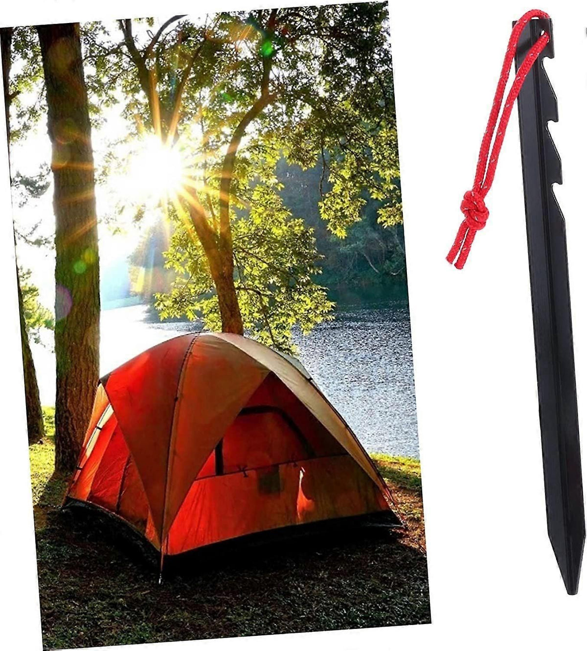 5pcs Aluminum Tent Stakes 18cm Lightweight Ground Pegs for Camping Hiking Outdoor - Black