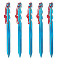 5pcs Aluminum Tent Stakes 18cm Lightweight Ground Pegs for Camping Hiking Outdoor - Blue