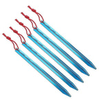 5pcs Aluminum Tent Stakes 18cm Lightweight Ground Pegs for Camping Hiking Outdoor - Blue