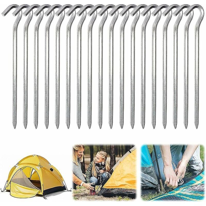 Aluminum Tent Pegs, 18 Pieces 18cm Tent Nails Tent Hooks Tent Stake Hard Ground Tent Pegs Camping Pegs Camping, for Gardening Camping Tents