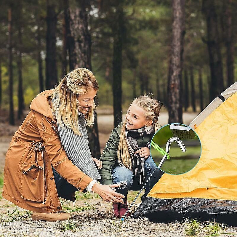 Aluminum Tent Pegs, 18 Pieces 18cm Tent Nails Tent Hooks Tent Stake Hard Ground Tent Pegs Camping Pegs Camping, for Gardening Camping Tents