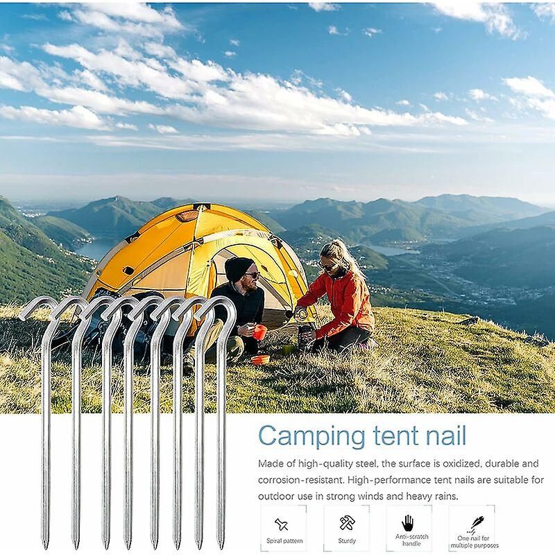 Aluminum Tent Pegs, 18 Pieces 18cm Tent Nails Tent Hooks Tent Stake Hard Ground Tent Pegs Camping Pegs Camping, for Gardening Camping Tents
