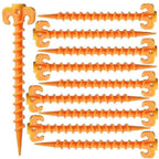 10pcs Spiral Tent Stakes PP Plastic Screw Ground Pegs for Camping Tents Tarps