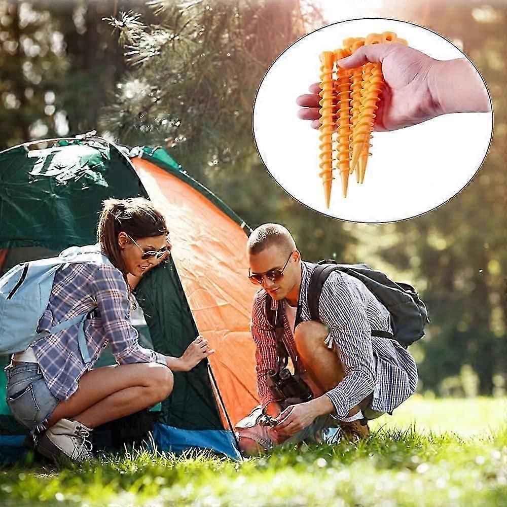 10pcs Spiral Tent Stakes PP Plastic Screw Ground Pegs for Camping Tents Tarps
