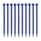 10Pcs Plastic Tent Pegs, Plastic Tent Nails for Fixing Camping Tent - Blue