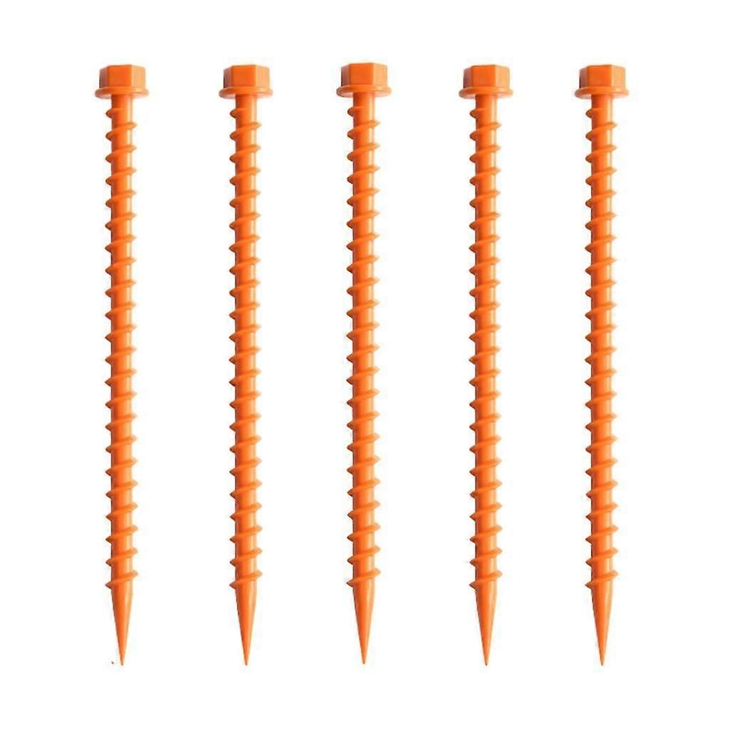 10Pcs Plastic Tent Pegs, Plastic Tent Nails for Fixing Camping Tent - Orange