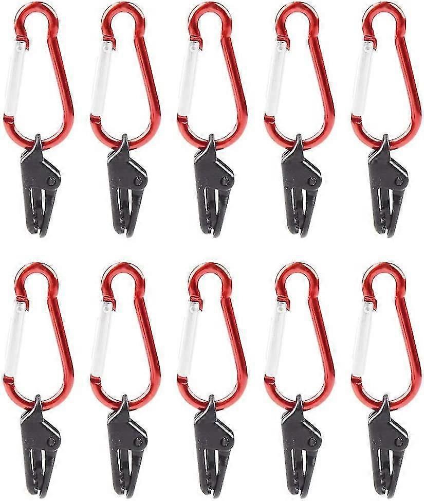 10pcs Tarp Clip With Carabiner Tent Clip Clip For Camping Tent Awning Plastic Tent Tarp Clips Tent Snaps