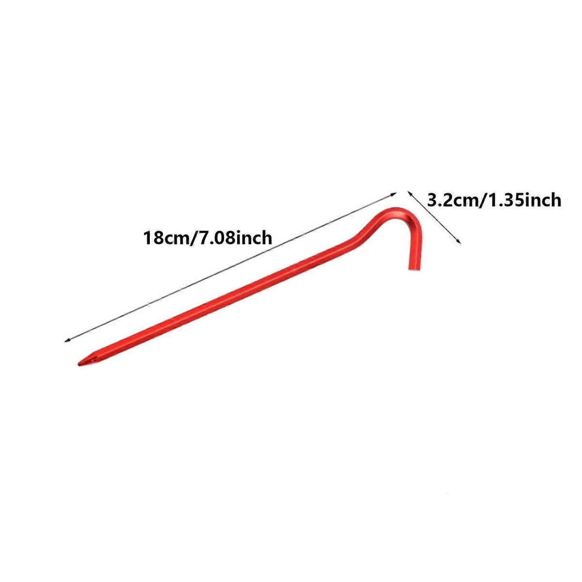 10pcs Aluminum Tent Stakes 18cm Lightweight Ground Pegs for Camping Beach Outdoor - Red