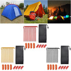 10pcs Aluminum Tent Stakes 18cm Lightweight Ground Pegs for Camping Beach Outdoor - Black