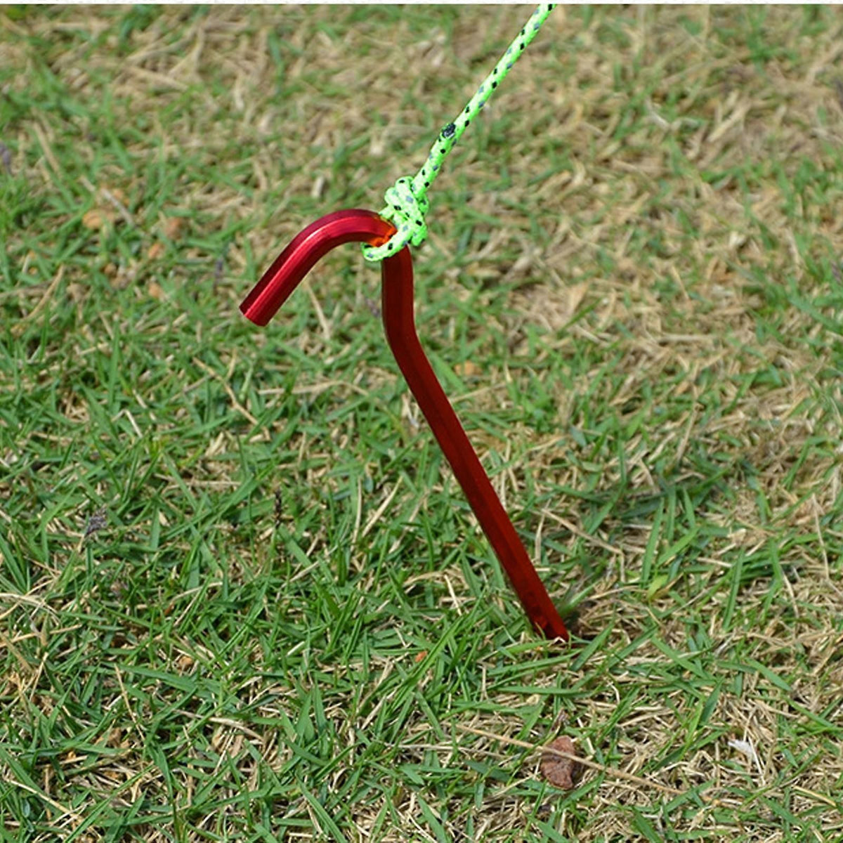 4pcs Aluminum Tent Stakes 18cm Lightweight Ground Pegs for Camping Beach Outdoor - Yellow