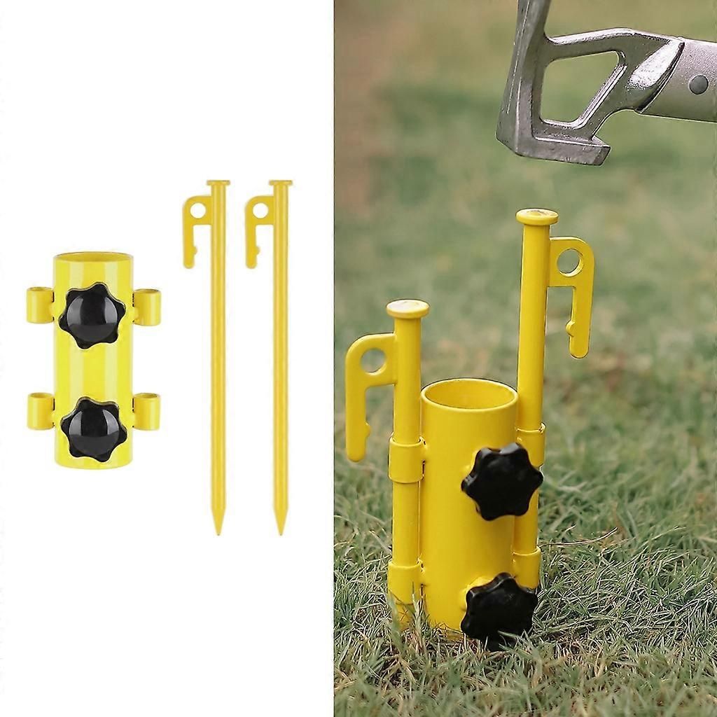 Tent Rod Holder with 30cm Tent Peg Steel Canopy Pole Fixing Stand Camping - Army Green