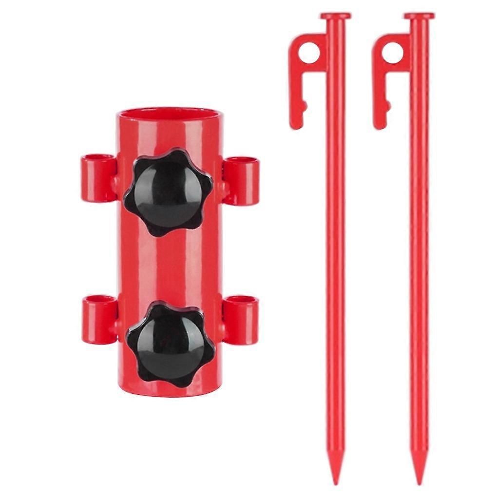 Tent Rod Holder with 30cm Tent Peg Steel Canopy Pole Fixing Stand Camping - Army Green