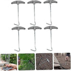 6pcs Tent Peg Puller Hooks Camping Tent Stake Remover Extractor Tool