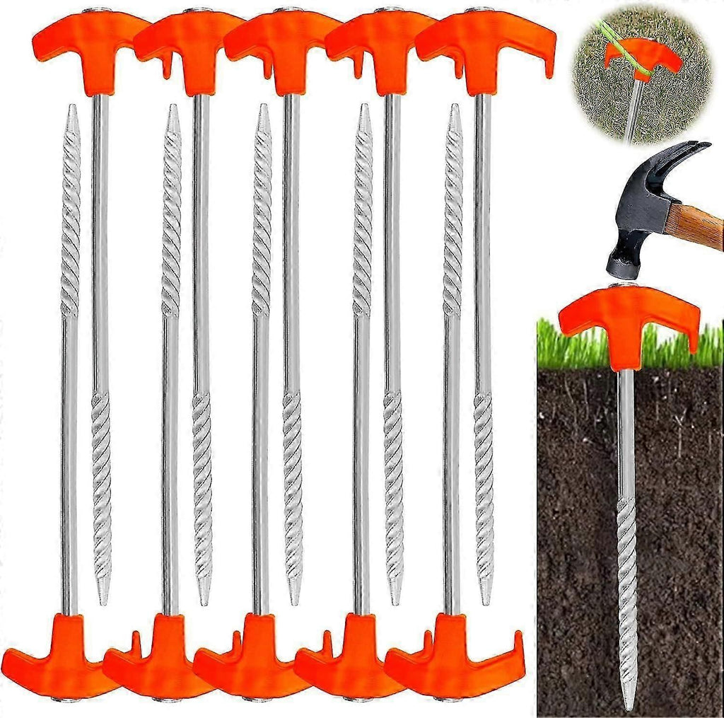 10 Tent Pegs, Screw-in Tent Pegs, Aluminum Camping Pegs Tent Accessories Tent Peg for Outdoor Camping Picnic Hiking Fishing