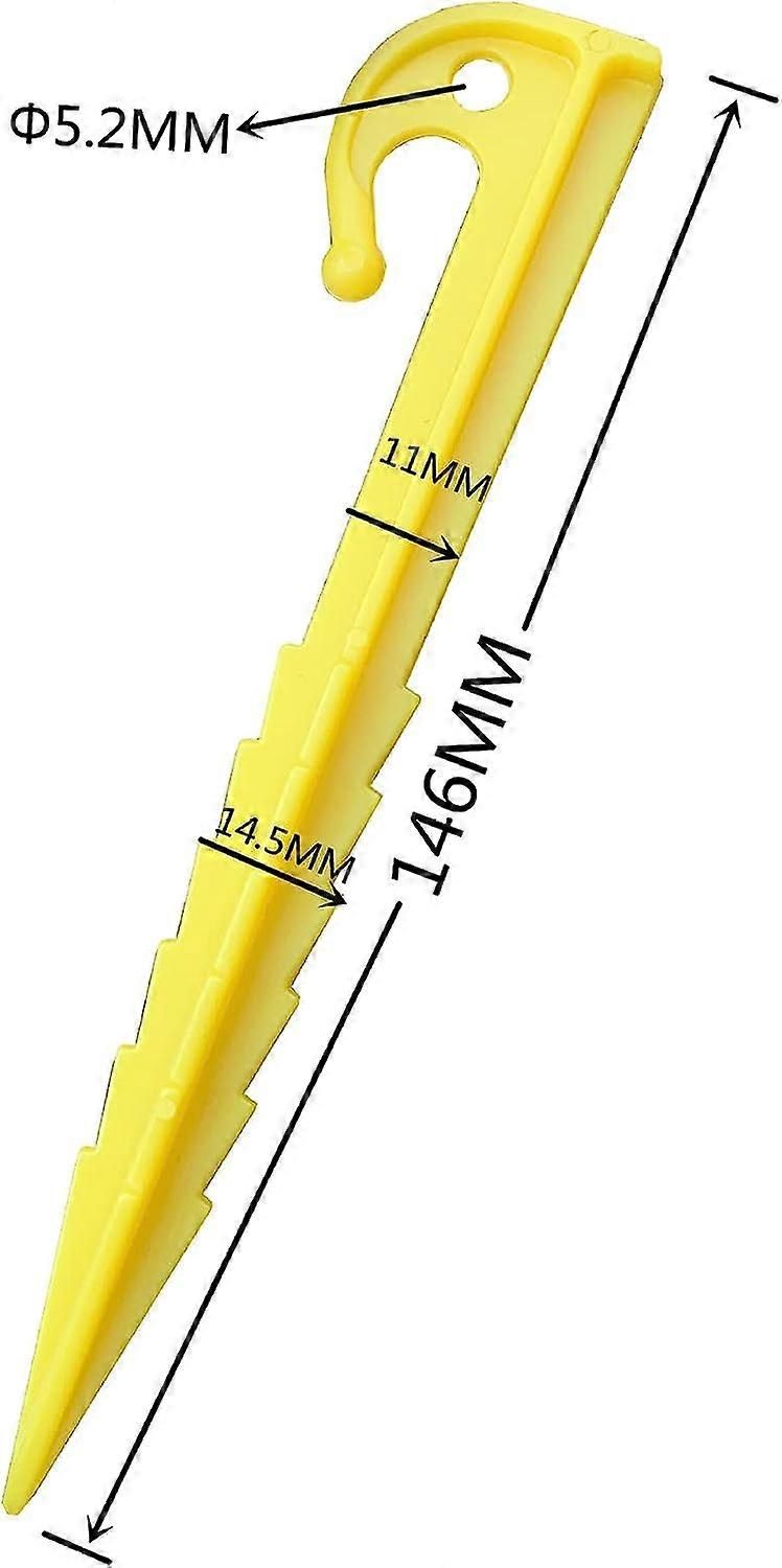 12pcs Plastic Tent Stakes 14.6cm Spiral Ground Pegs with Y-Shaped Hook for Camping