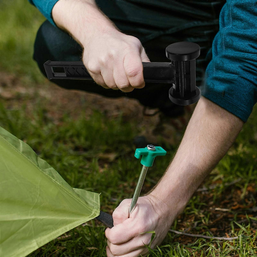 Portable PE Tent Peg Hammer Lightweight Camping Mallet for Tent, Tarp & Canopy Outdoor Activities - Yellow
