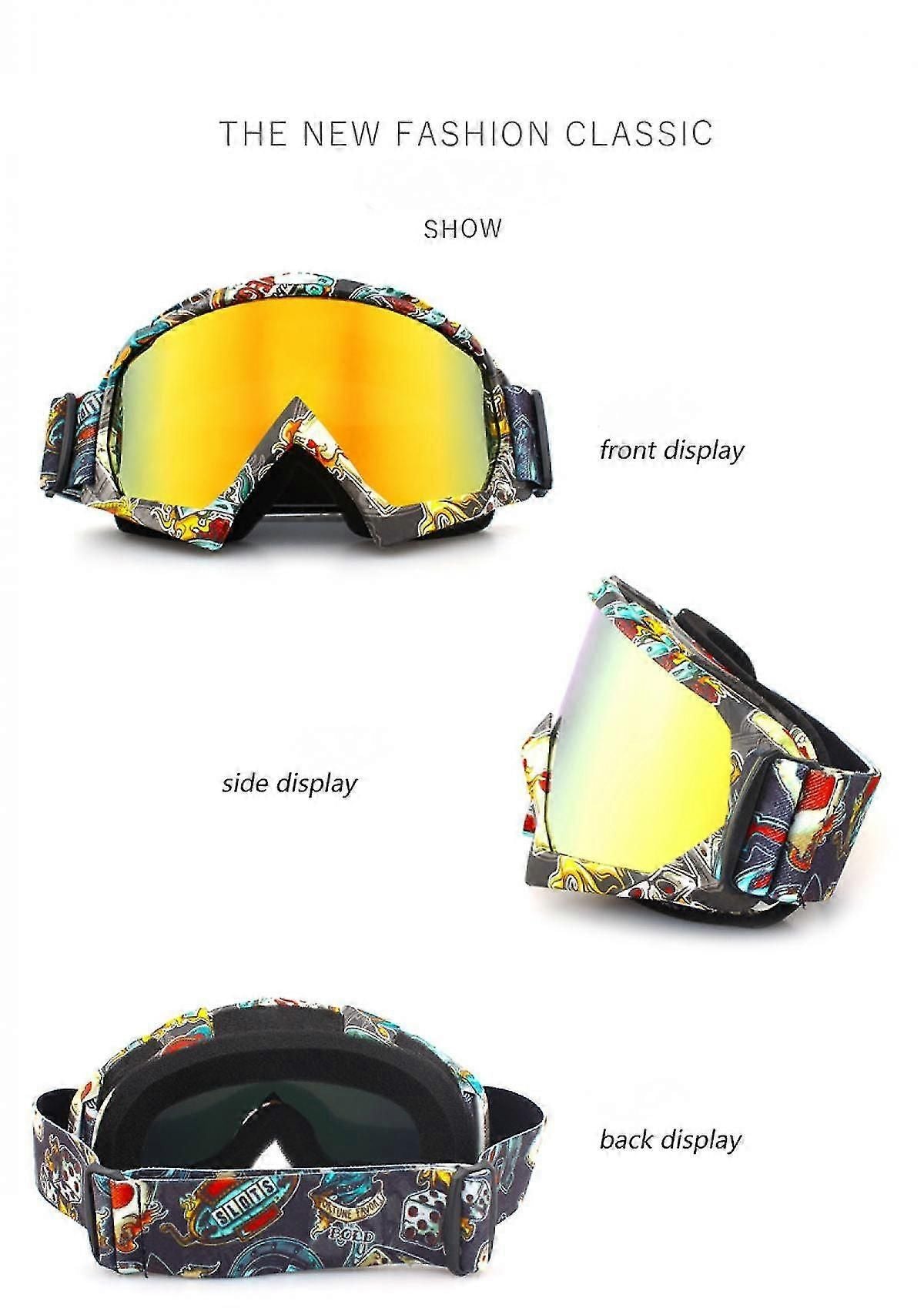 Motorcycle Dirt Bike Goggles, Motocross ATV Riding Goggles with Anti-Fog Lens