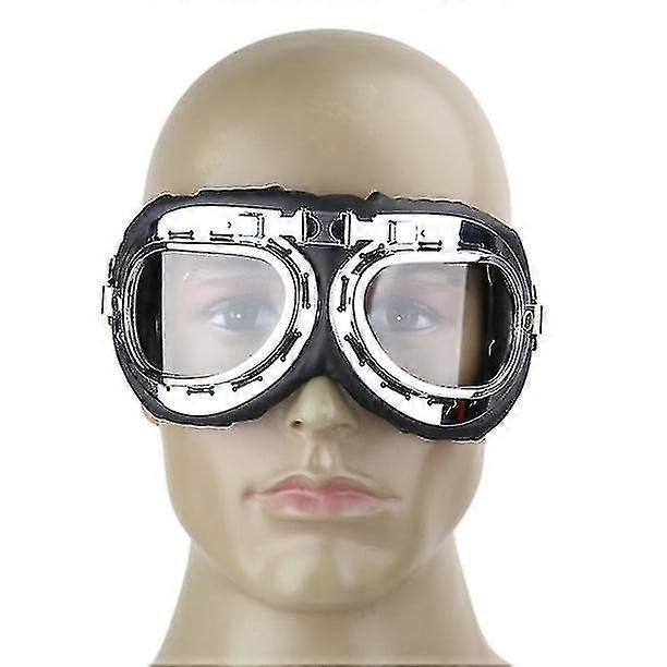 Motorcycle Motocross Goggles, Dirt Bike Riding Eyewear - Silver