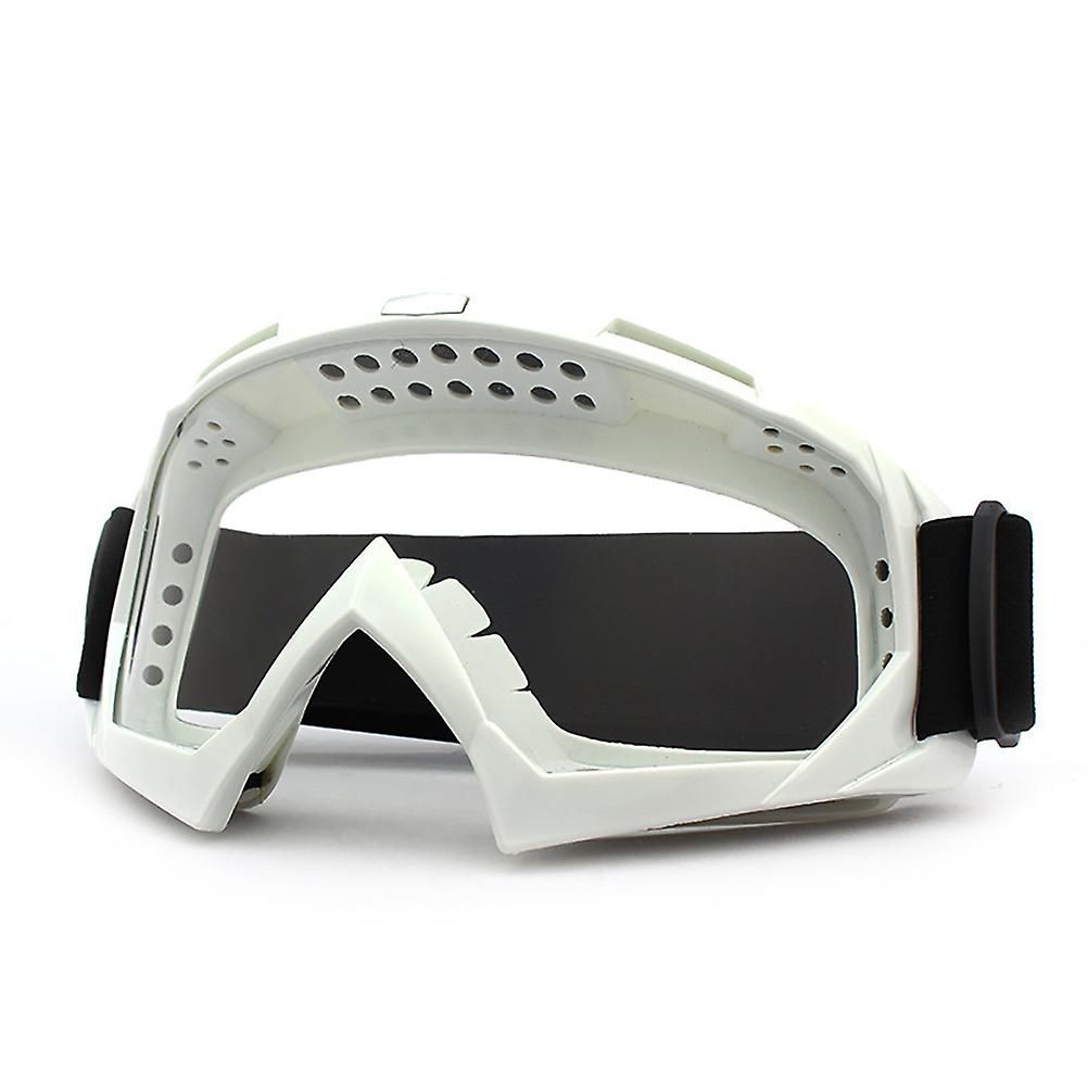 Motorcycle Motocross Goggles, White Dirt Bike ATV MTB Riding Protective Eyewear - Transparent