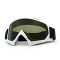 Motorcycle Motocross Goggles, White Dirt Bike ATV MTB Riding Protective Eyewear - Gray
