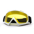 Motorcycle Motocross Goggles, White Dirt Bike ATV MTB Riding Protective Eyewear - Yellow