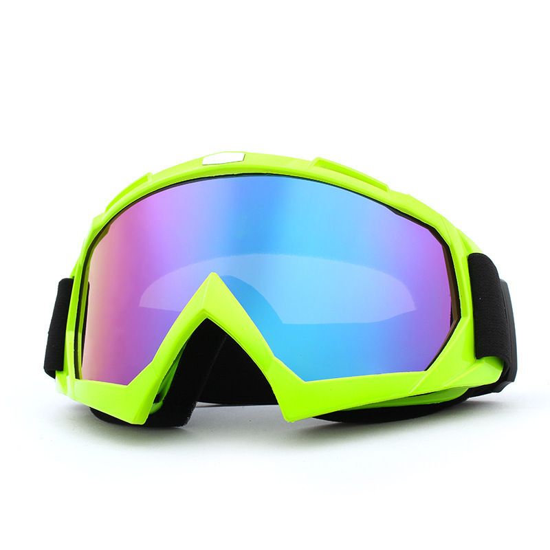 Motorcycle Motocross Goggles, Green Dirt Bike ATV MTB Riding Protective Eyewear - Colorful