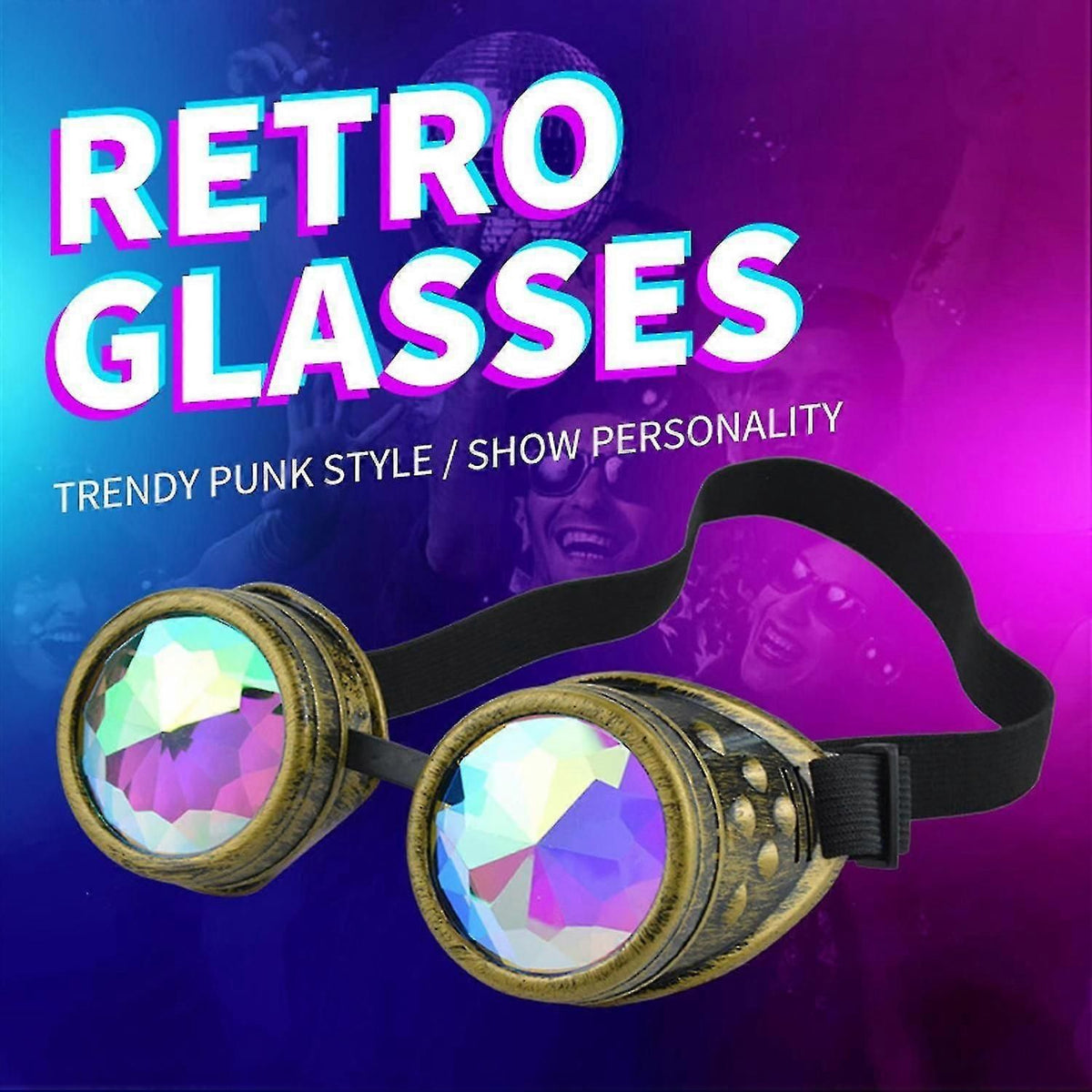 Steampunk Retro Motorcycle Goggles, Vintage Riding Cosplay Eyewear