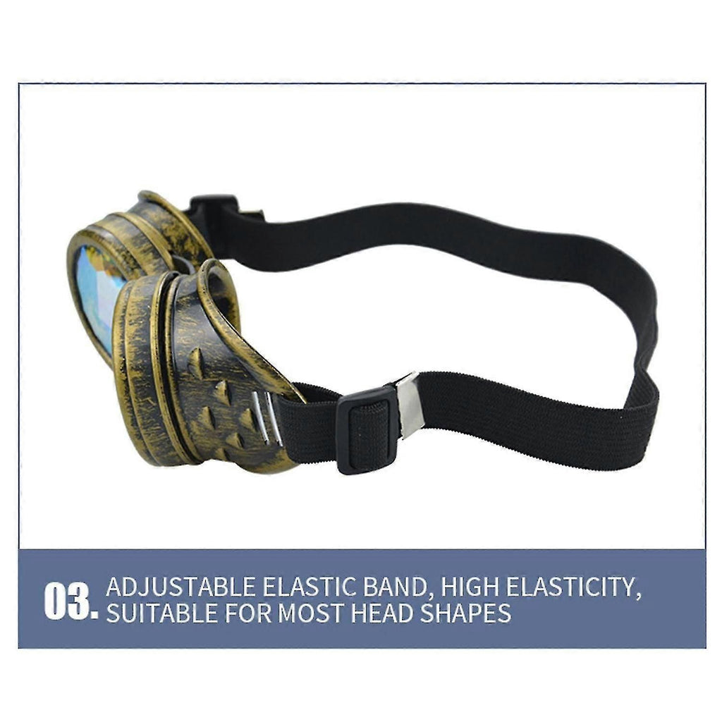 Steampunk Retro Motorcycle Goggles, Vintage Riding Cosplay Eyewear