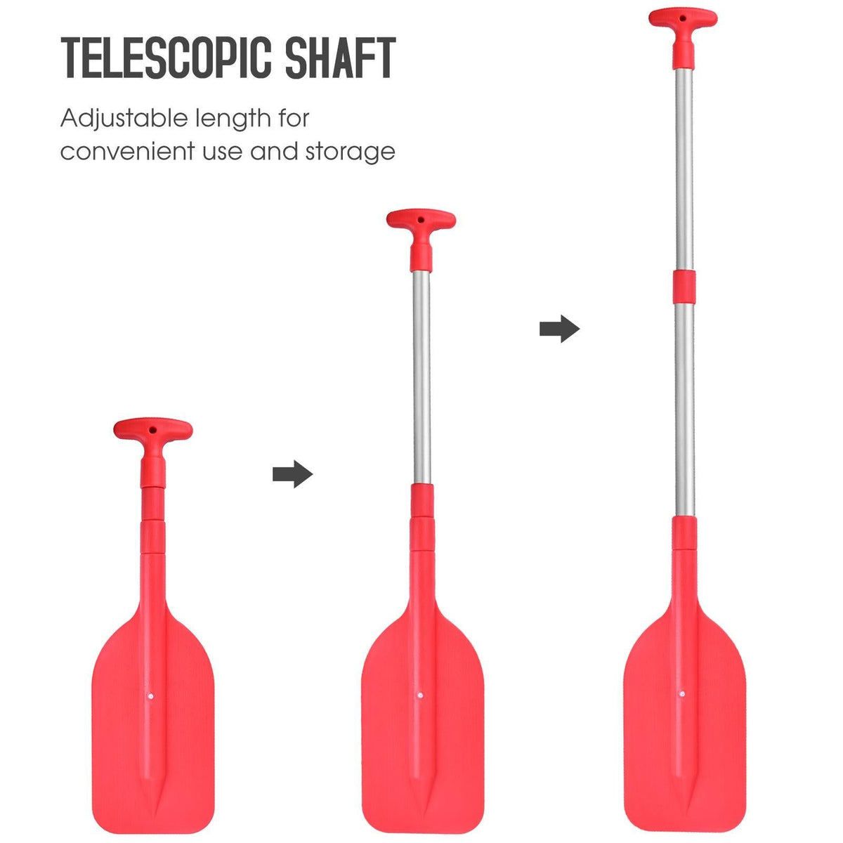 Collapsible Telescopic Mini Boat Paddle, Portable Adjustable Kayak Paddle Black