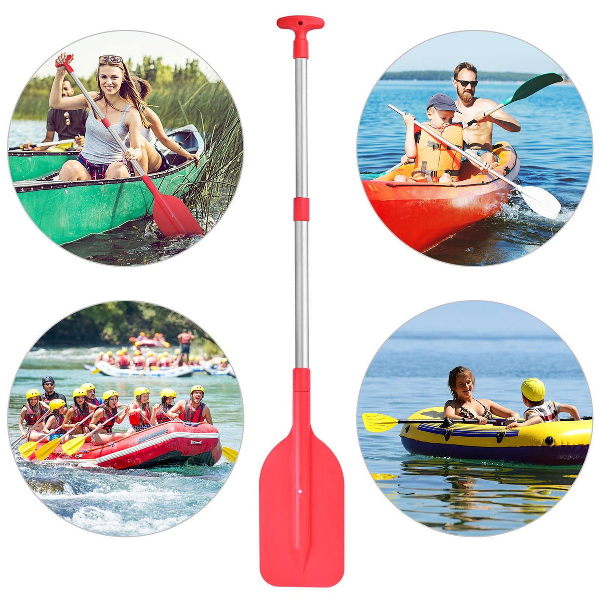 Collapsible Telescopic Mini Boat Paddle, Portable Adjustable Kayak Paddle Yellow