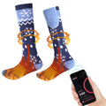 Heated Socks Rechargeable 5000mAh APP Remote Control Washable Winter (Blue)