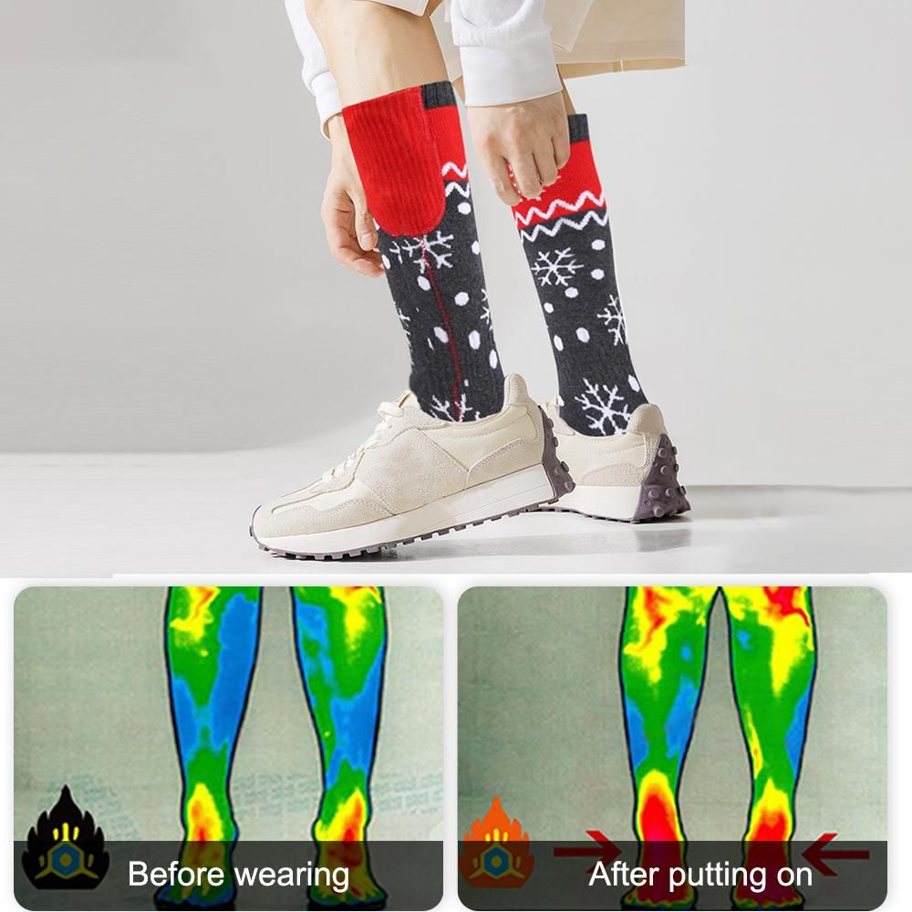 Heated Socks Rechargeable 5000mAh APP Remote Control Washable Winter (Blue)