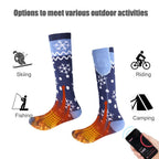 Heated Socks Rechargeable 5000mAh APP Remote Control Washable Winter (Blue)