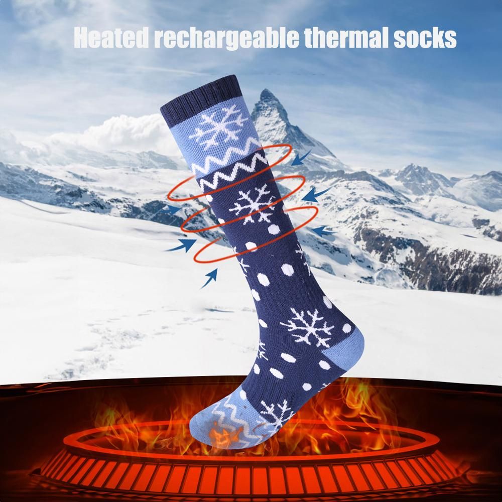 Heated Socks Rechargeable 5000mAh APP Remote Control Washable Winter (Blue)