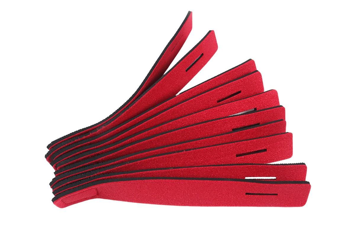 10Pcs Fishing Rod Straps Fishing Rod Clips for Casting Spinning Fly Rods - Red